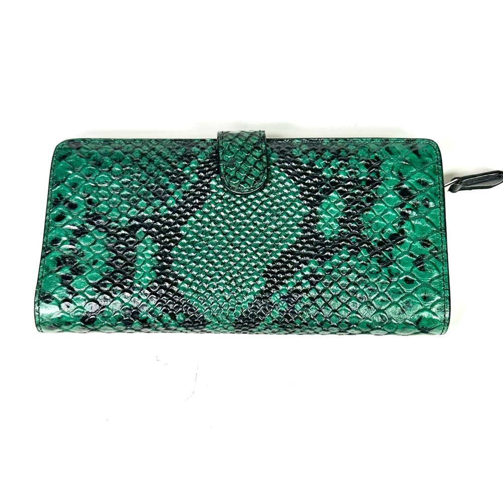 Coach Python Embossed Leather Accordion Zip - Aro… - image 3